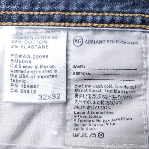 AG Protege Straight Leg Jeans Mens 32x32 Blue Med Wash Classic Casual Denim - Picture 12 of 12